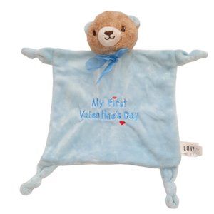 Love In The Air My First Valentines Day Rattle Bear Blue Security Blanket Lovey